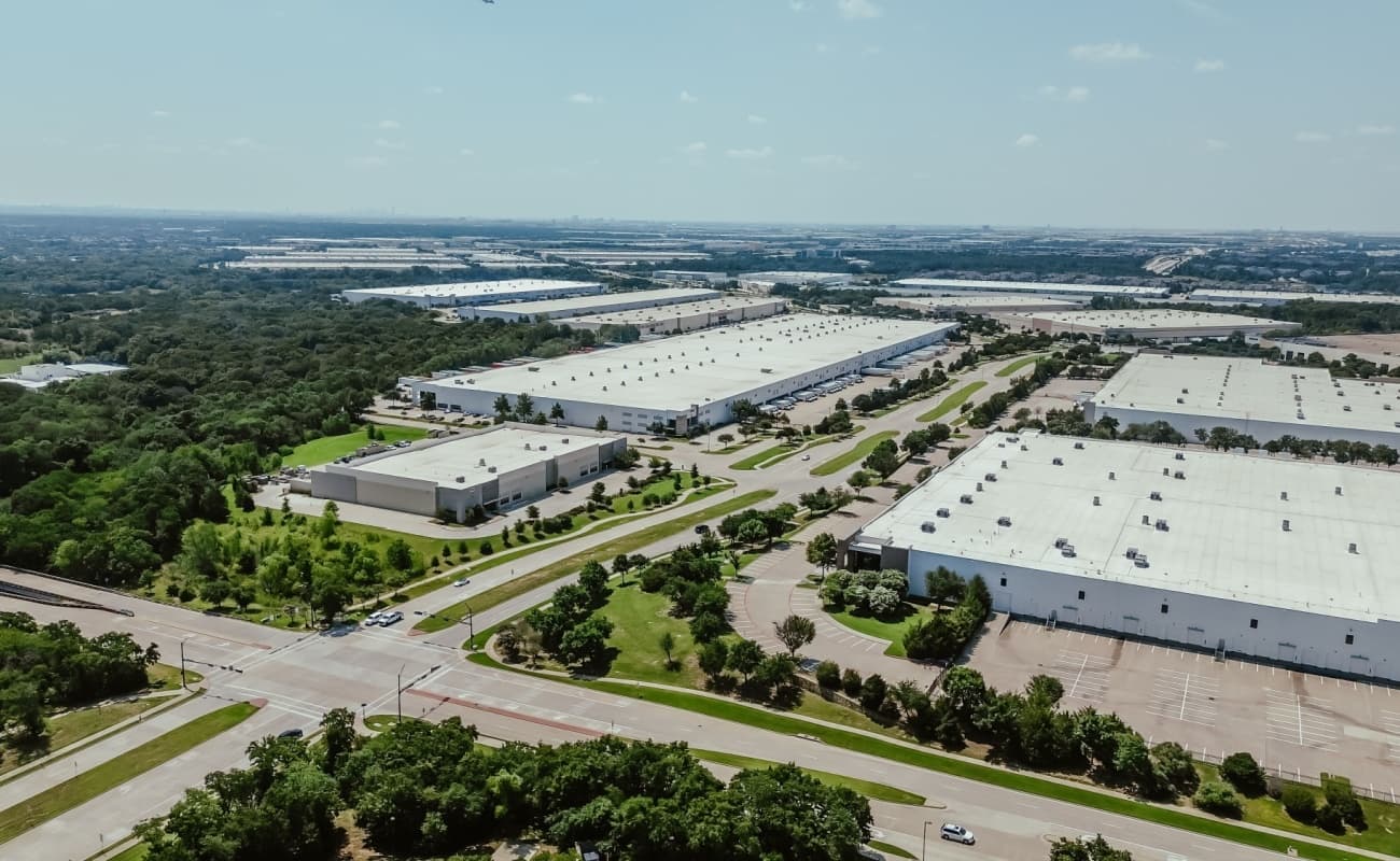 view over warehouses in Dallas