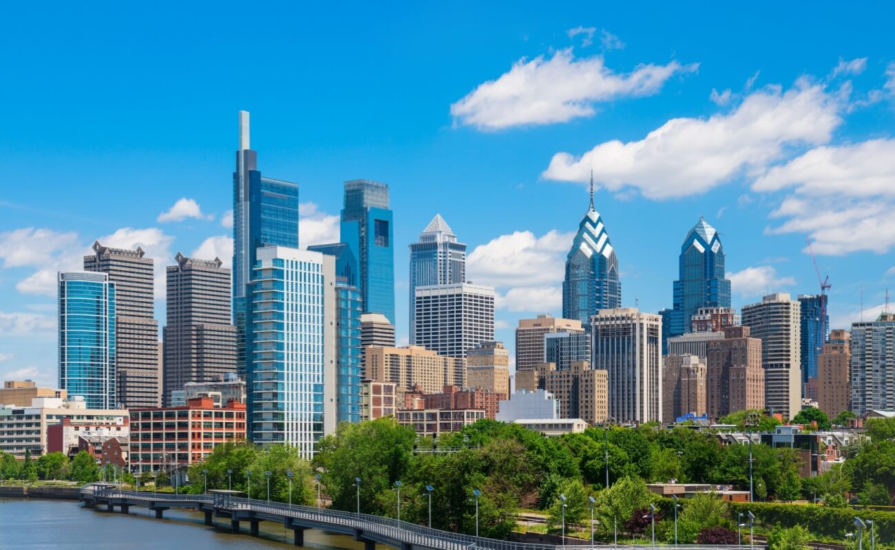 view of Philadelphia skyline