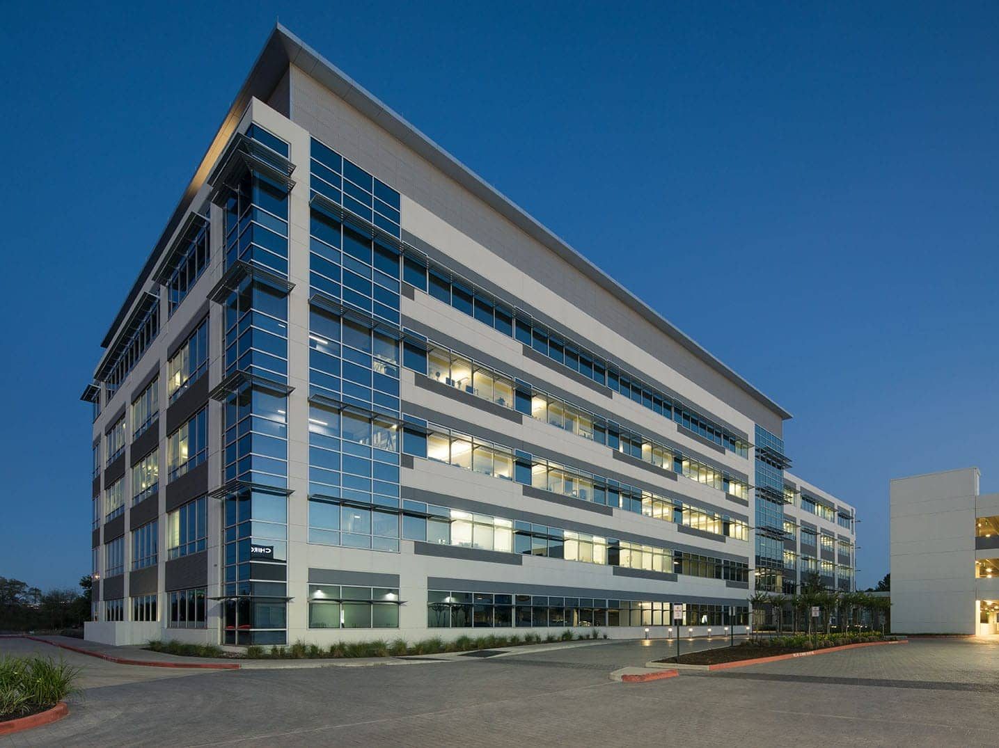 Exterior shot of the office building at 19219 Katy Freeway in Houston.