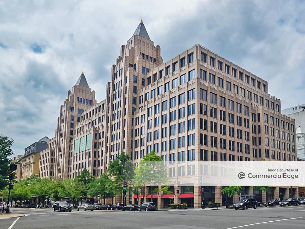 Exterior shot of the 612,189-square-foot office building known as One Franklin Square in downtown D.C.