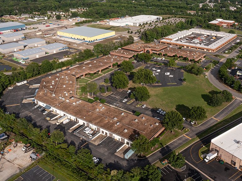 Air view of the Greenbrier Circle Corporate Center in Chesapike, Virginia.