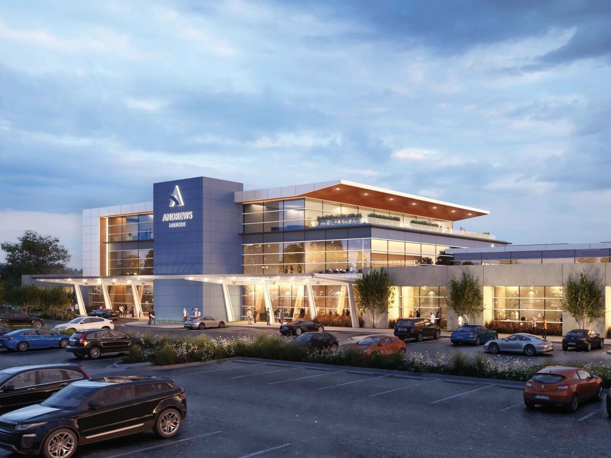 Exterior rendering of an Andrews Medicine facility developed by Catalyst Healthcare Real Estate.