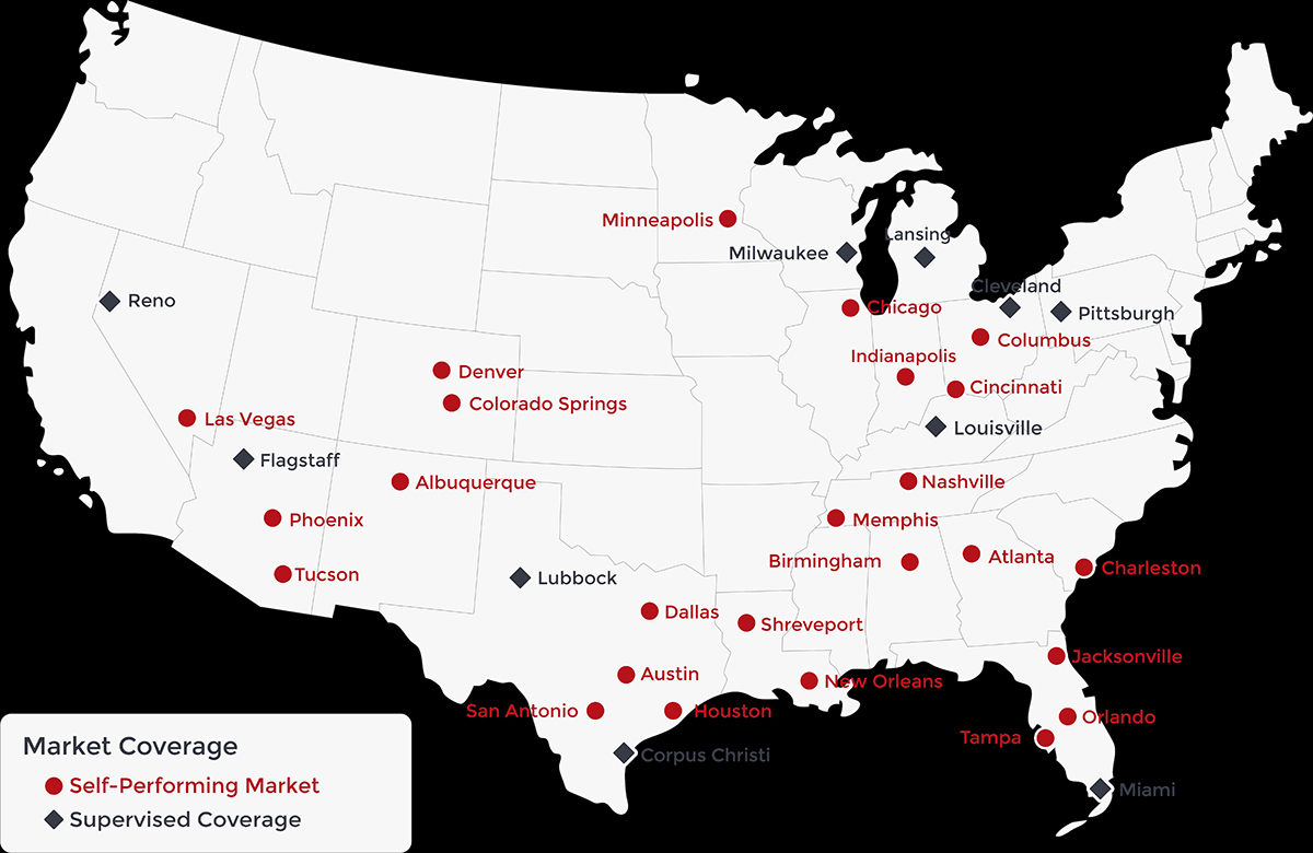 MCS service centers map. Image courtesy of MCS