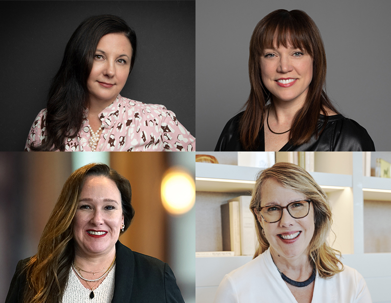 Headshots of Janet Pogue McLaurin, Gina Deary, Sara Talleux and Cristen Colantoni. The four specialists weigh in on office design trends