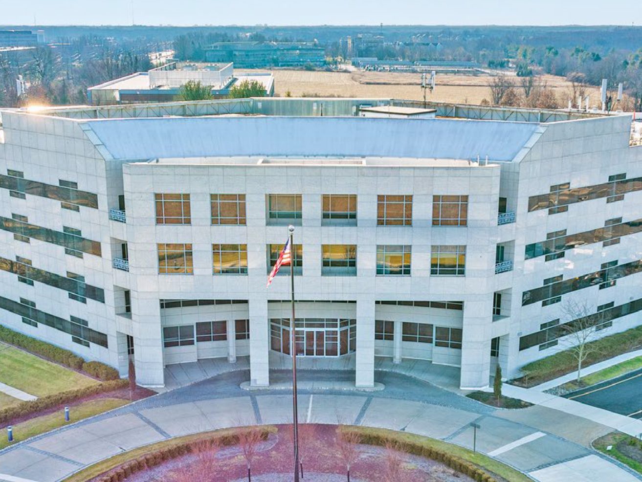 Exterior shot of Princeton Overlook, an office property in Princeton, New Jersey