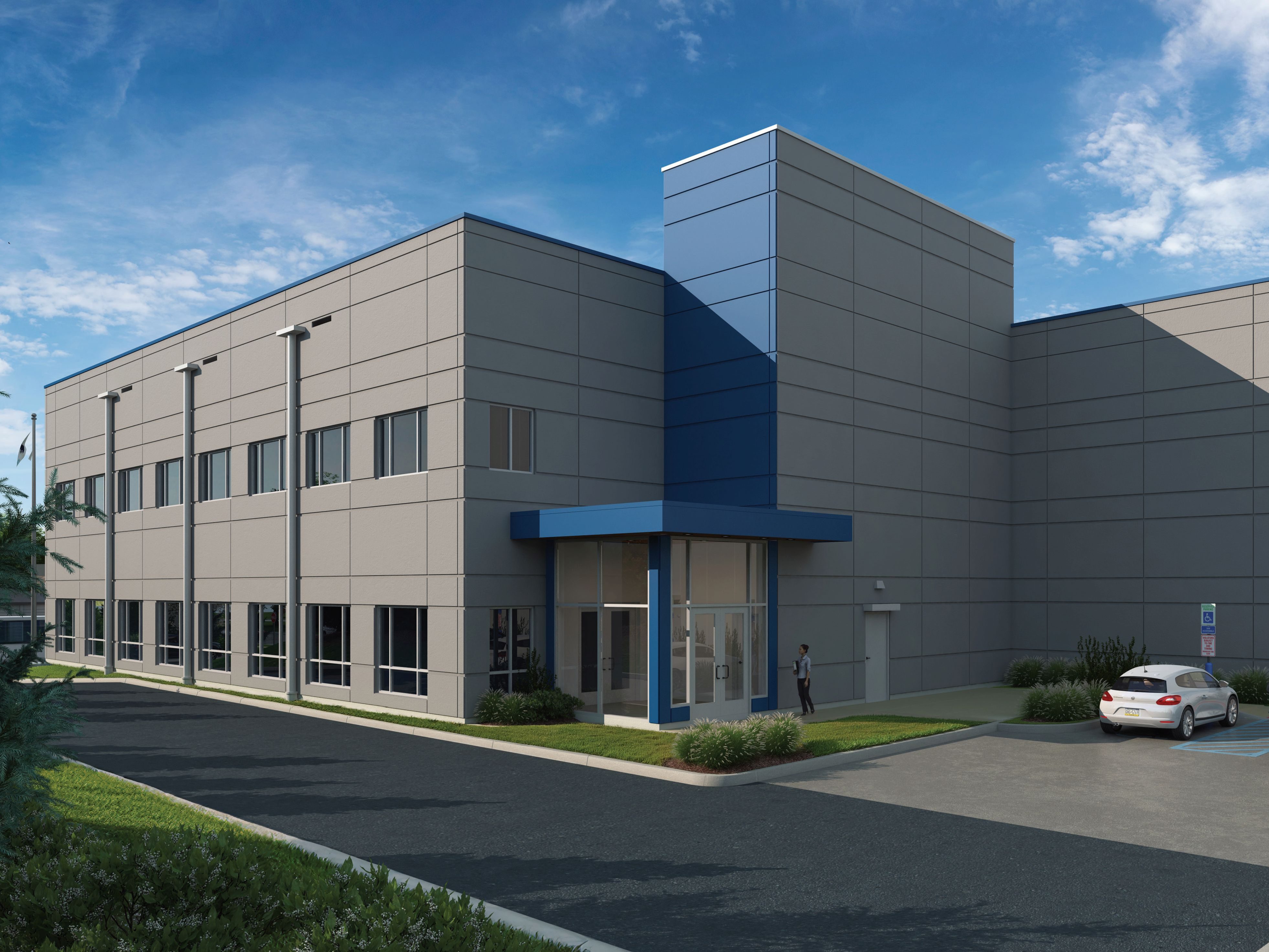 Rendering of the cold storage facility rising at 907 Pleasant Valley Ave. in Mount Laurel, N.J.