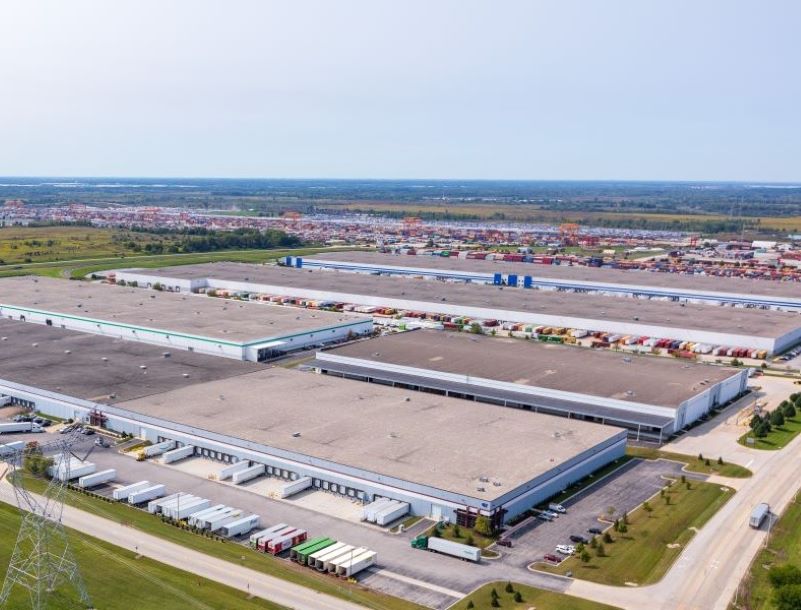 Aerial Image of the three-building portfolio in Elwood, Ill.