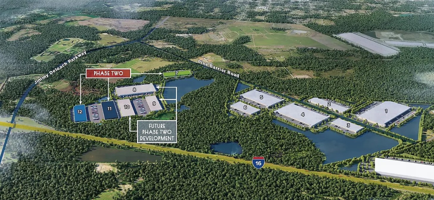 Aerial rendering of Phase Two of Horizon 16 Industrial Park in Savannah, Ga.