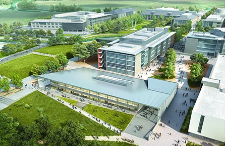 Rendering of the university's expanded campus, Merced, Calif.