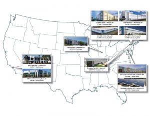 Duke Realty solar installations map in 2020. Image courtesy of Duke Realty