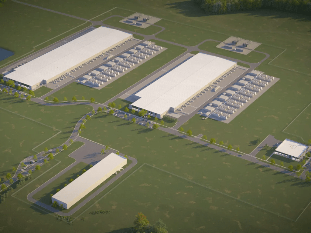 A rendering of Meta's new Jeffersonville data center, which will open in 2026. 