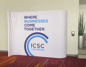 A banner reading "Where businesses come together -- ICSC"