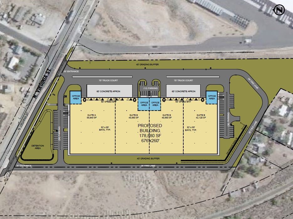 Plan of the industrial property at 9865 N. Virginia St. in Reno