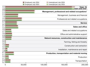 U.S. unemployment statistics as of July 2024