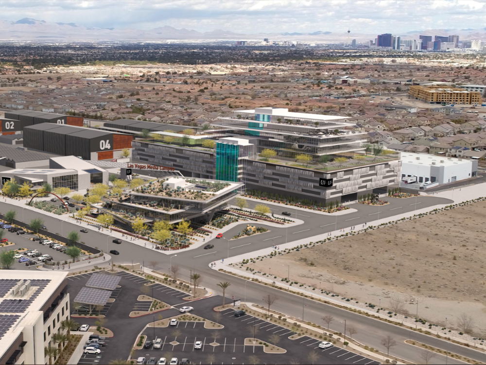 Aerial view of the Las Vegas Media Campus.