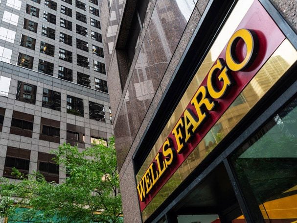 Wells Fargo building sign