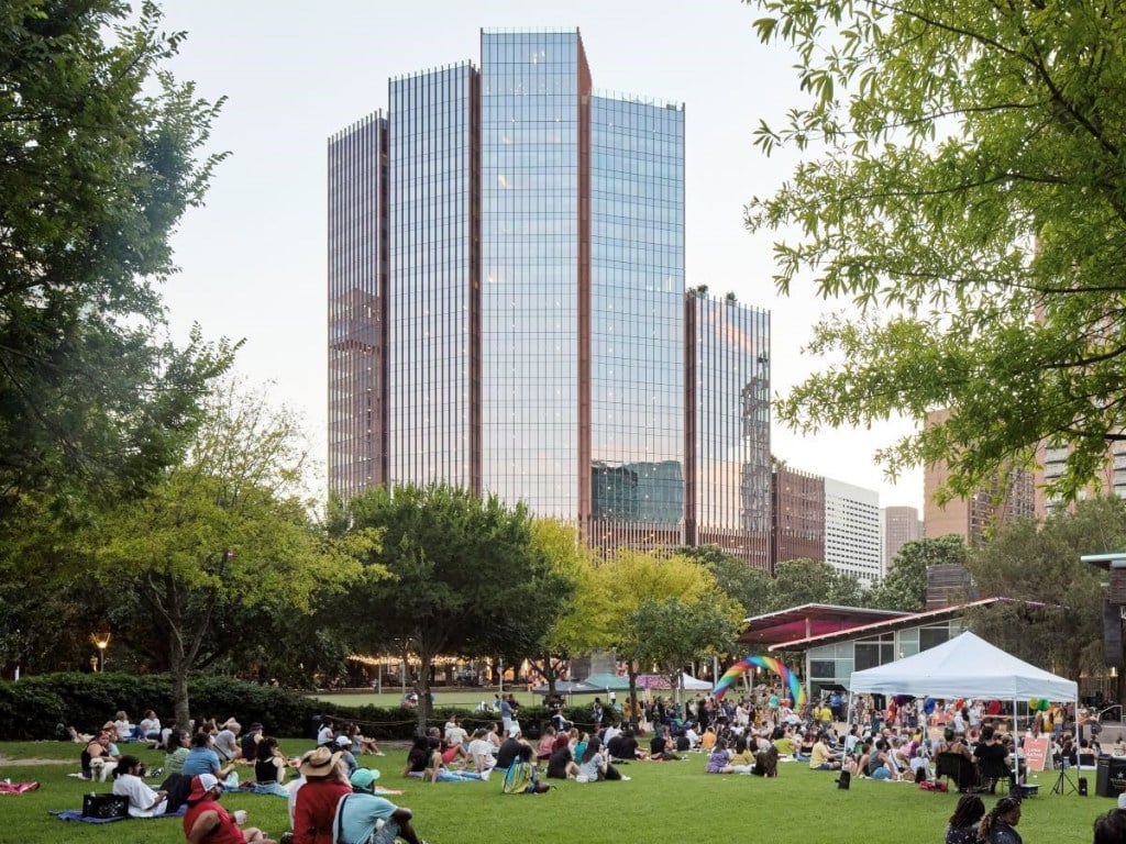 view of 1550 on the Green from Discovery Green Park