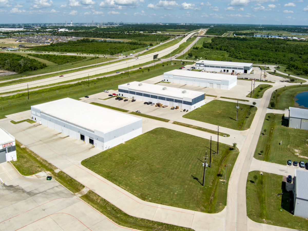 Aerial shot of the properties at 8121 and 8223 Parkside Ave. in Baytown, Texas.