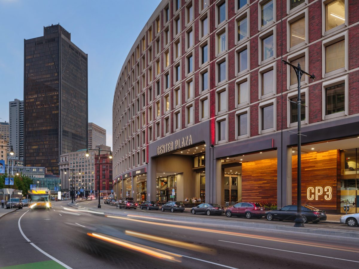 Exterior shot of Center Plaza in Boston