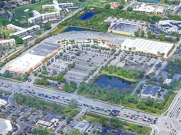 Aerial view of Cypress Trace shopping center in Fort Myers.