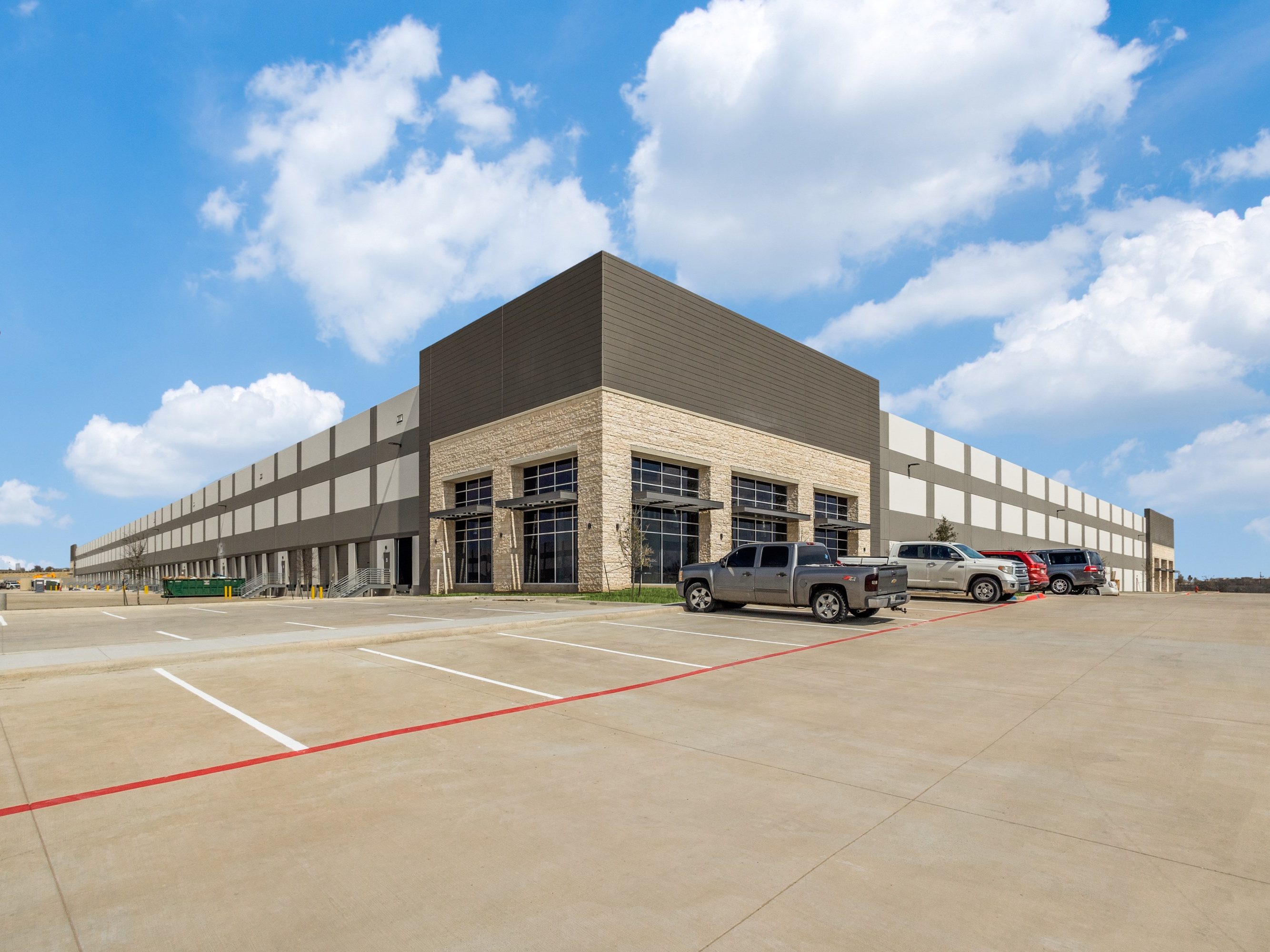 Exterior shot of one of the two buildings at Denton Distribution Center in Denton, Texas