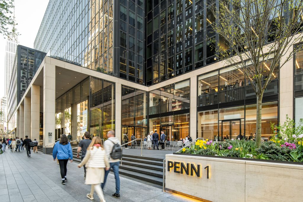 Photo of the newly reimagined entrance to PENN 1.