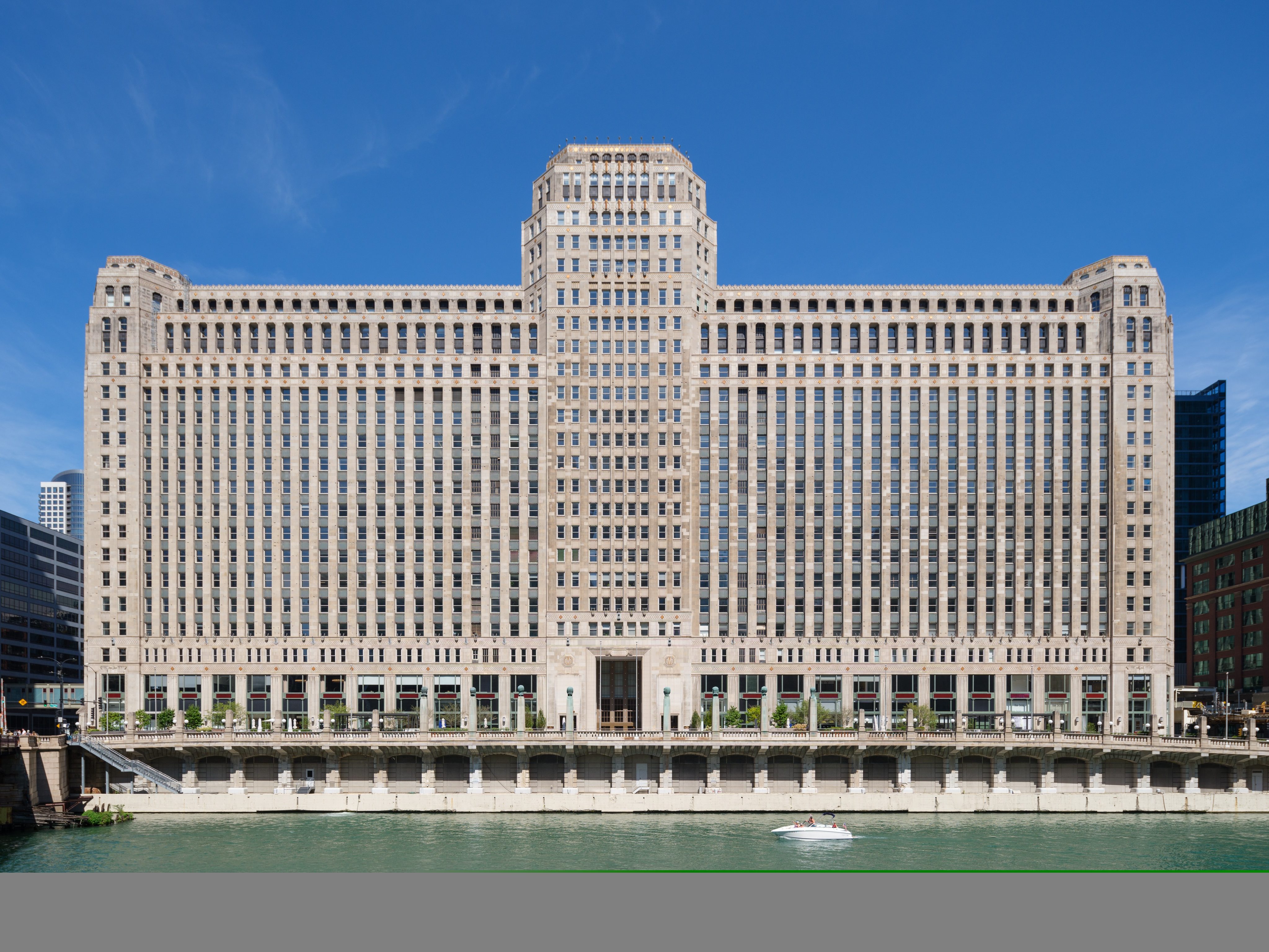 Exterior shot of The Mart, a 3.7 million-square-foot building in downtown Chicago that initially came online in 1930