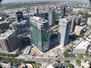 23Springs is a mixed-use development featuring a 26-story office tower and two restaurant buildings in Uptown Dallas