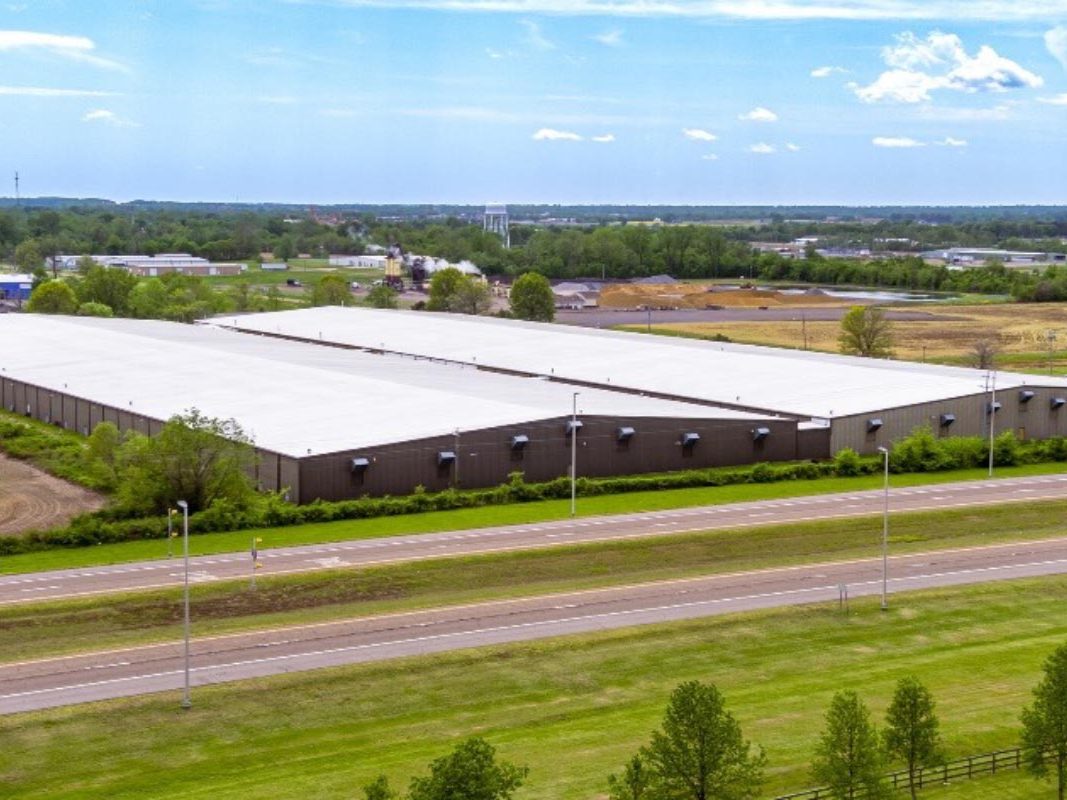 Aerial view of 600 E. Sherwood Drive, an industrial property in Union City, Tenn.