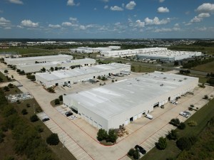 Aerial shot of the Central Texas Logistics Center, a 485,885-square-foot industrial park in San Marcos, Texas.