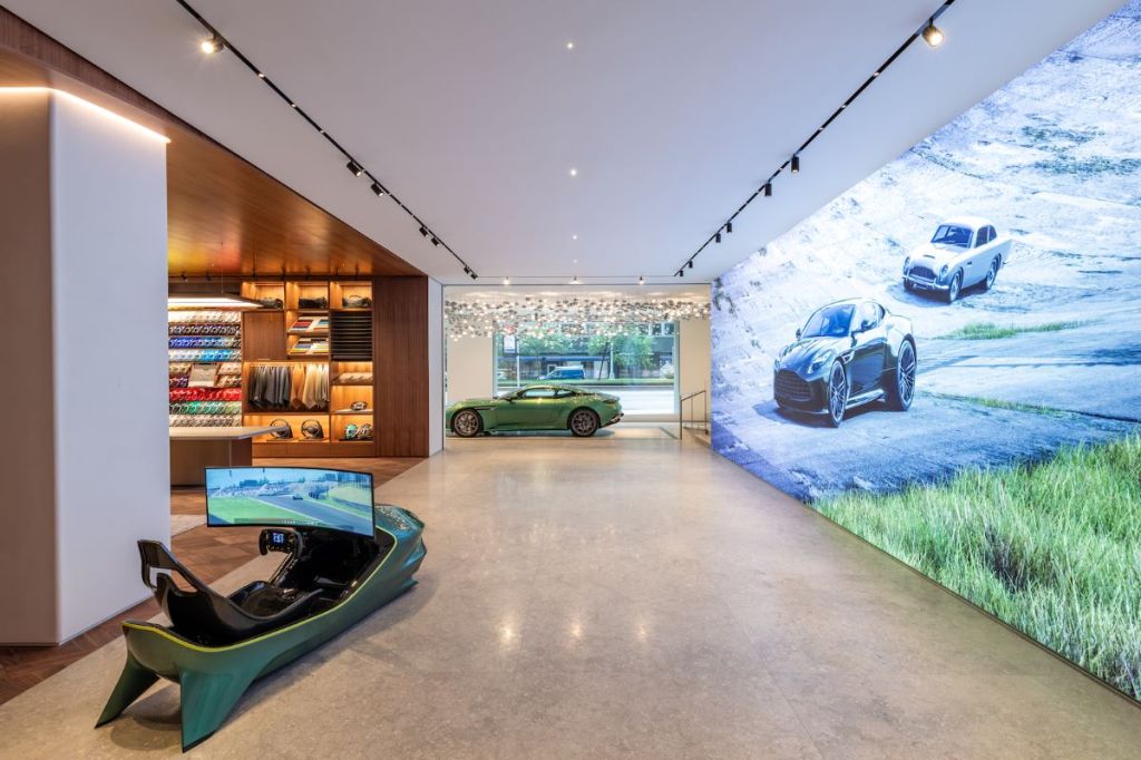 Aston Martin showroom interior in New York