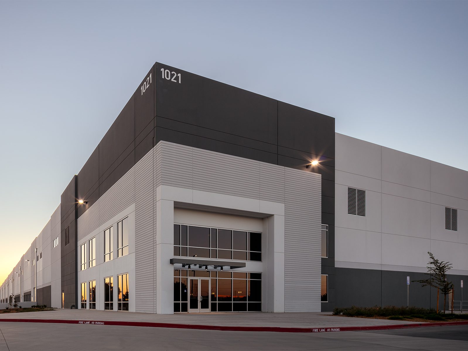 Exterior shot of one of the industrial buildings in Central Industrial Center in Stockton, Calif.