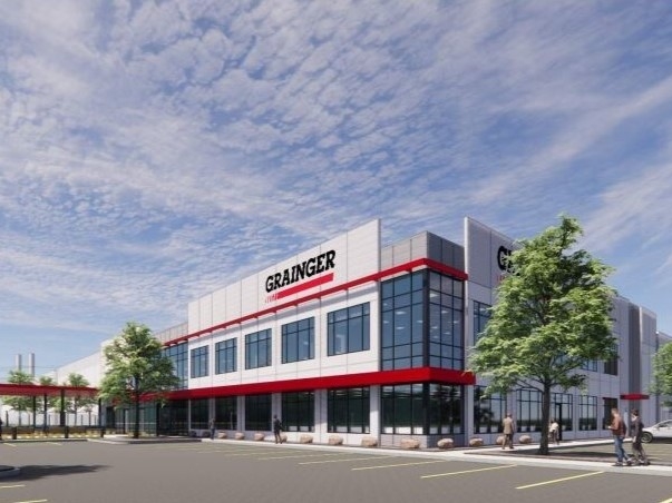 Exterior rendering of Grainger’s Houston Texas Distribution Center in Hockley, Texas.