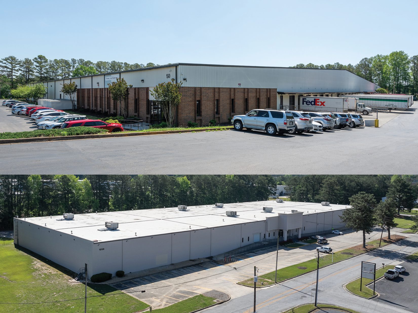 Exterior shots of 48-50 Best Friend Road in Doraville, Ga., and 1056 Personal Place in Morrow, Ga.