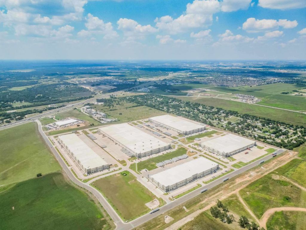 Aerial view of 35 Kyle Logistics Park, an industrial campus in Kyle, Texas.