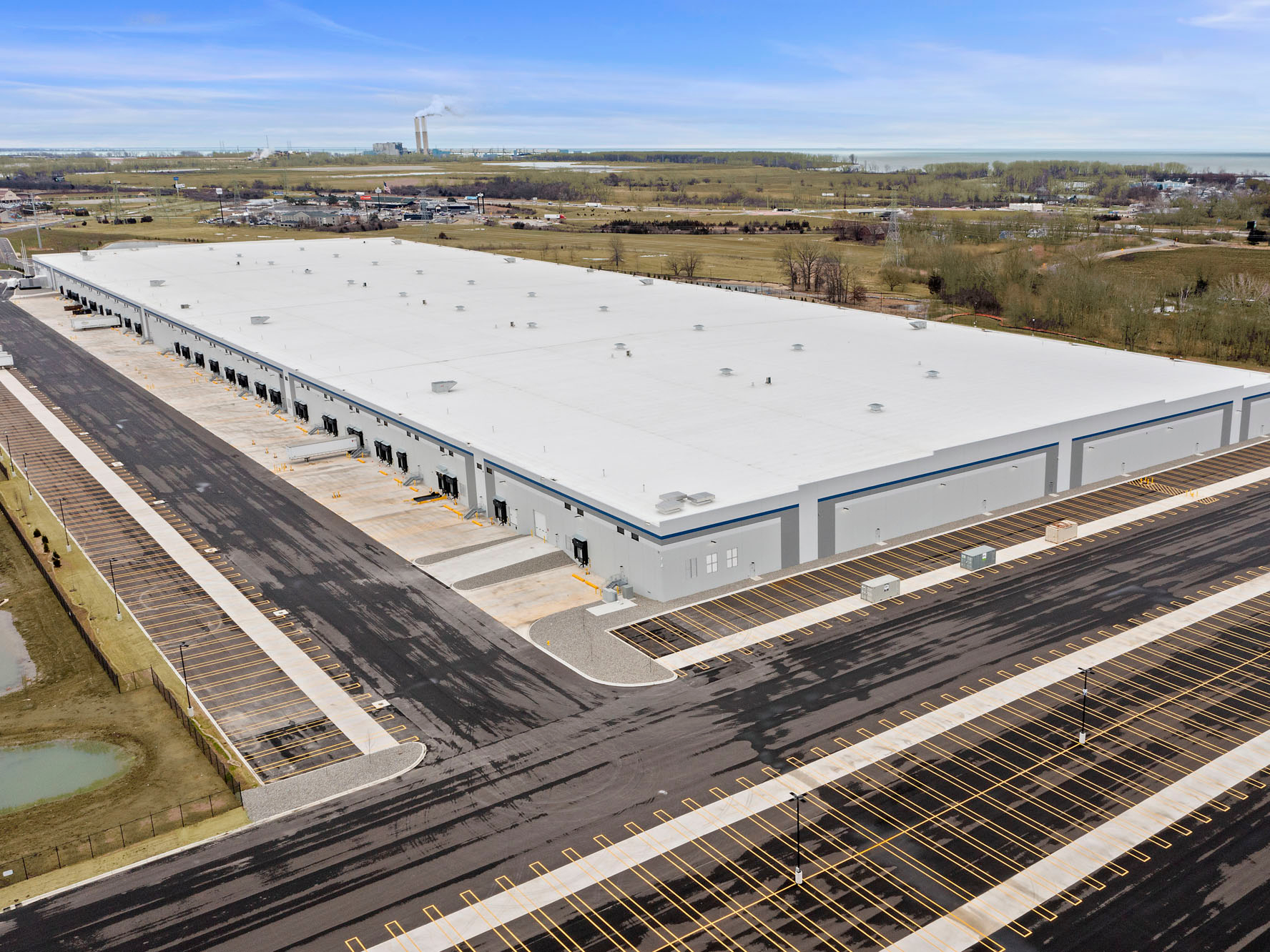 Aerial shot of Ford's distribution facility in Monroe, Mich.