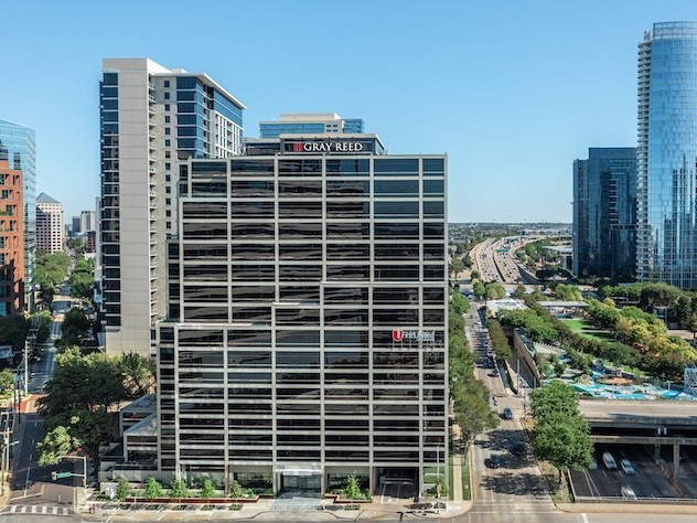 Exterior shot of 1845 Woodall Rogers in Dallas.