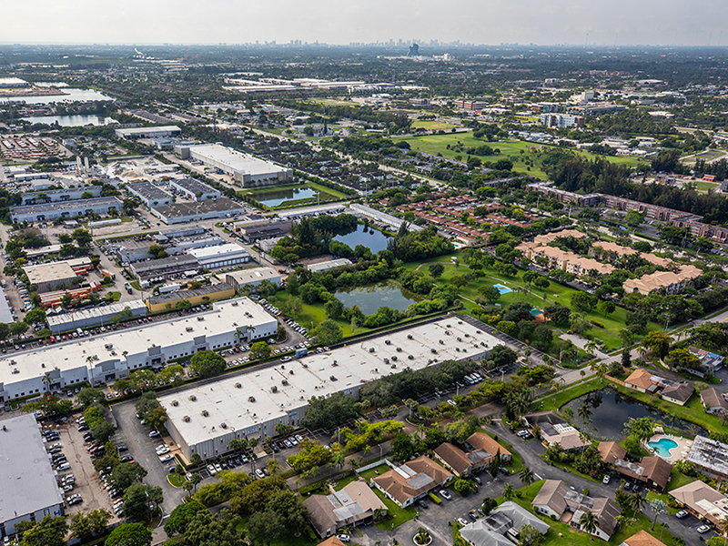 Aerial shot of the facility at 2100-2190 SW 71st Terrace in Davie, Fla. Longpoint acquired it as part of a portfolio deal last year.