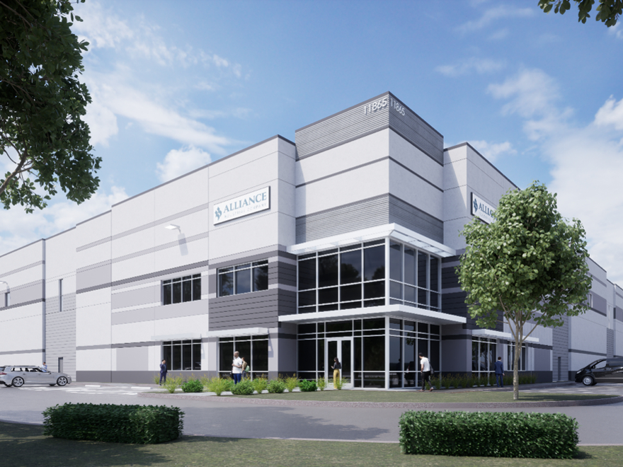 Rendering of one of Ironhead Commerce Center's four buildings. The development is located in Northlake, Texas.