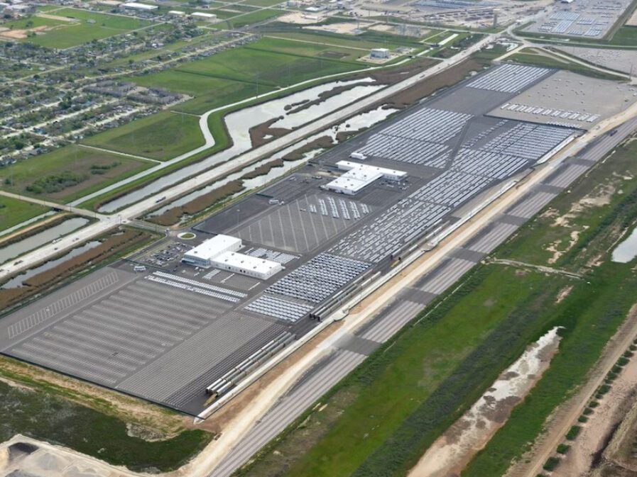 Aerial view of Volkswagen's new facility in Freeport, Texas.