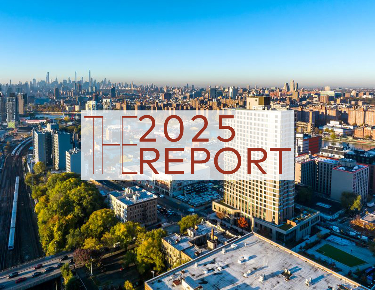 Aerial shot of the 425 Grand Concourse building in the Bronx, New York.