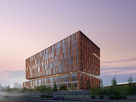 Rendering of Spur Phase One, a life science building under construction in San francisco