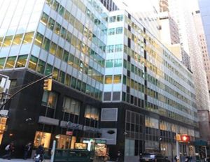 Street-level exterior view of Manhattan office building