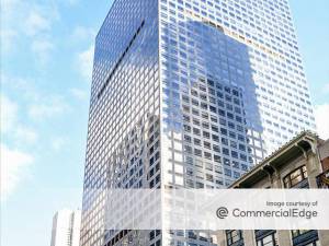 Exterior shot of 1166 Avenue of the Americas, an office skyscraper in Manhattan