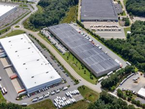 Exterior shot of the distribution center at 151 Charles F. Colton Drive.