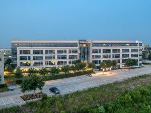 Exterior shot of a LLEED-Gold certified office building in Houston