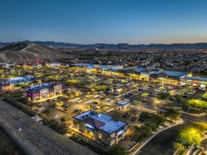 Aerial view of Mountain’s Edge Marketplace in Enterprise, Nev.