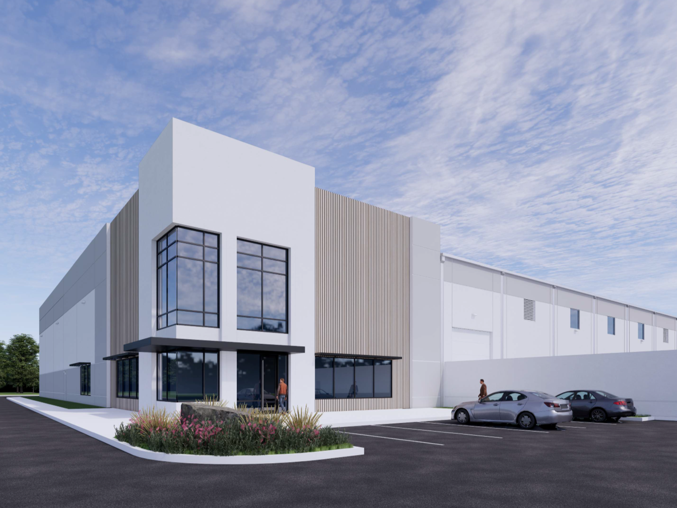 Exterior rendering of one of the buildings at Patriot Business Park in Houston.