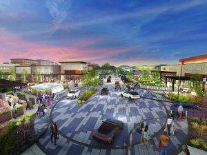 Outside rendering of The Bluhawk in Overland Park, Kan., a retail center