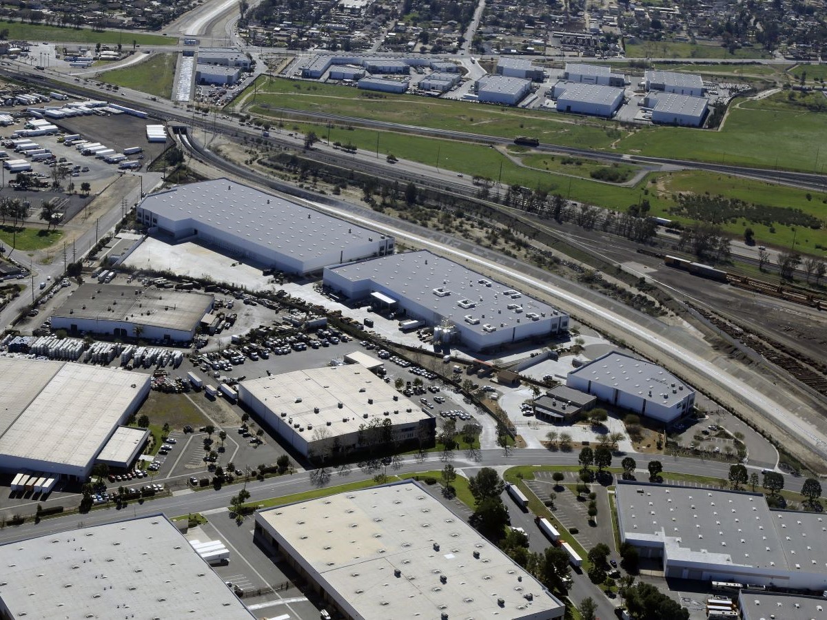 Aerial view of Serrano Industrial Park in Jurupa Valley, Calif.